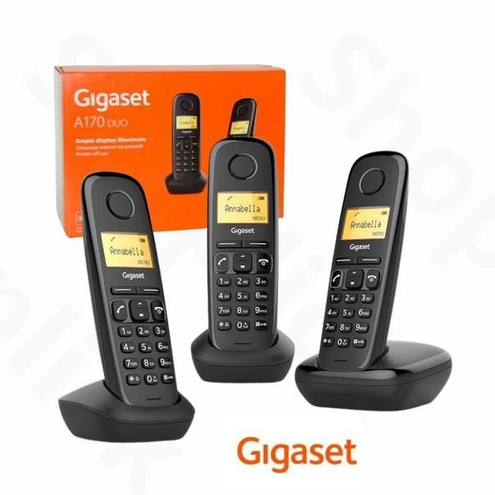 TÉLÉPHONE SANS FIL GIGASET A170 DUO NOIR