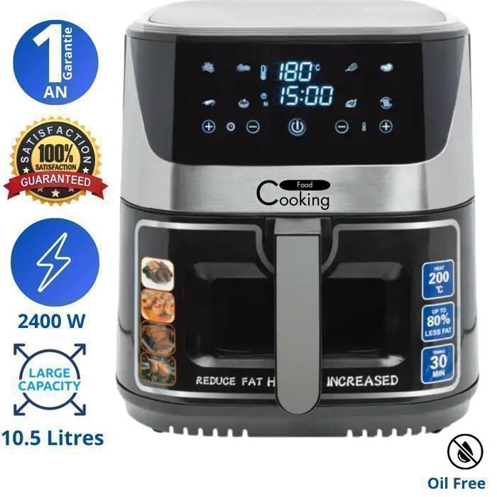 Friteuse sans huile - 10.5L - Air fryer tactile - 2400Watts
