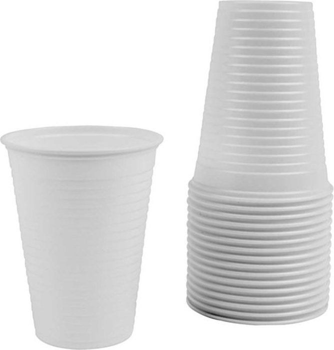 Gobelets en plastique - Non spécifié - Pack de 100 - Couleur blanche - Idéal pour événements - Usage festif