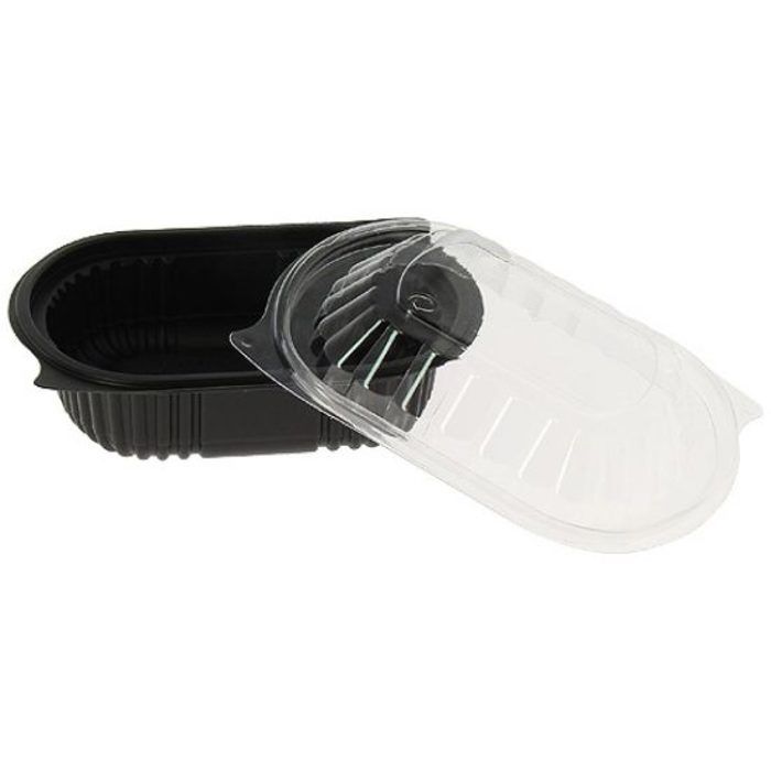 Pack de Barquette en plastique NOIR Micro-Ondables 1 Compartiment avec couvercle