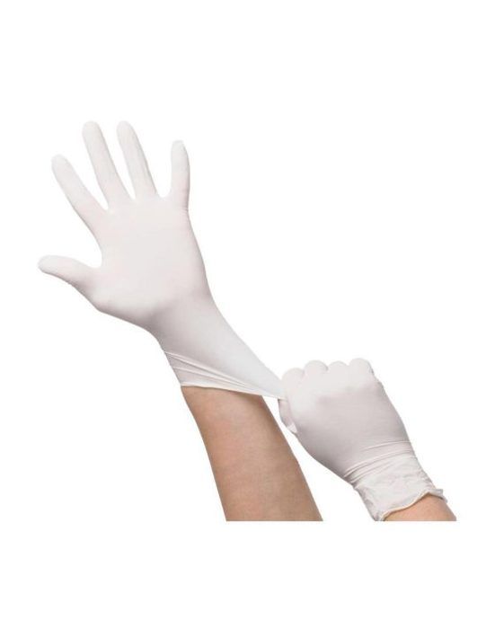 Gants en latex - Non spécifié - Pack de 100 - Blanc - Usage unique - Protection alimentaire