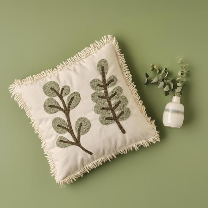 Coussin décoratif Ocaliptus vert (43x43 cm)