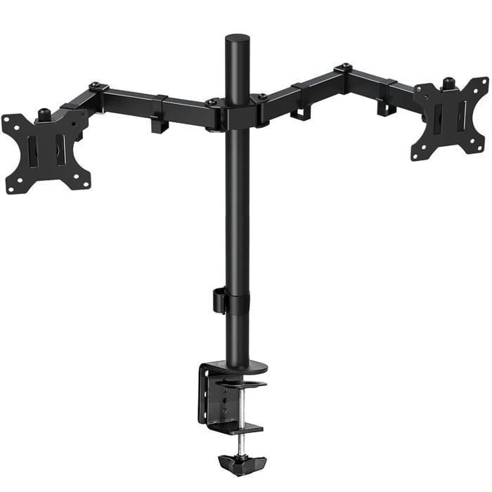 Support Écran PC Double - Z022 - 15 à 33 pouces - Réglage Ergonomique - Aluminium - Gestion des Câbles