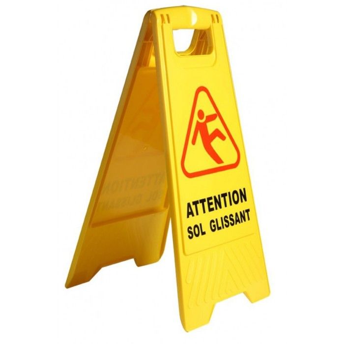 Panneau de sécurité et avertissement sol glissant- jaune