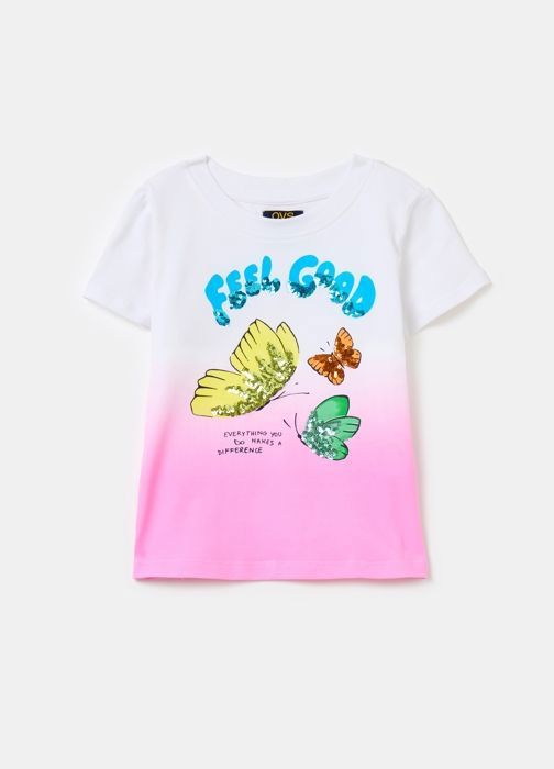 T-SHIRT Pour fille - Blanc et Rose