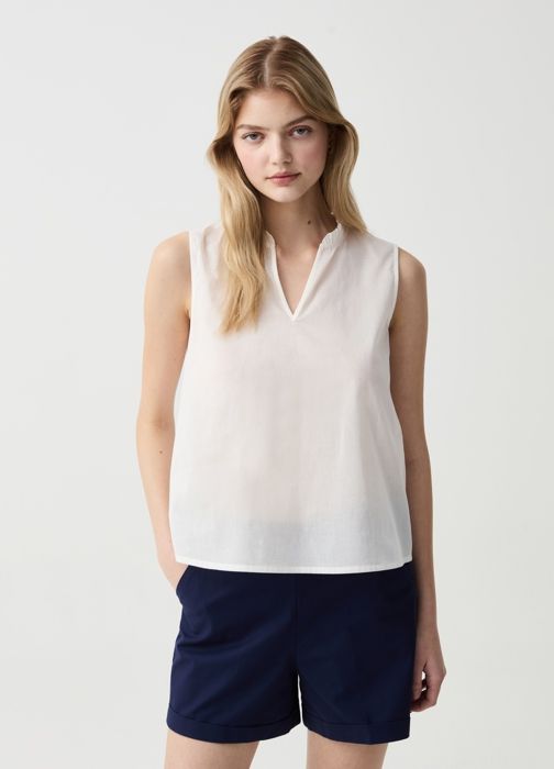 Chemise - OVS HOUSEBRAND - SHI265 - Blanc Optique - 100% Coton - Col Classique