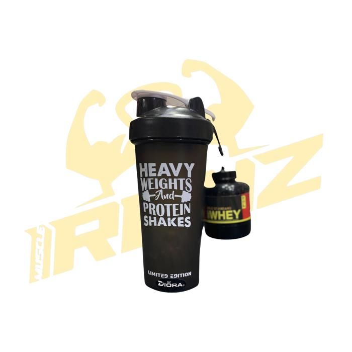 Shaker sportif avec porte cle whey - NOIR