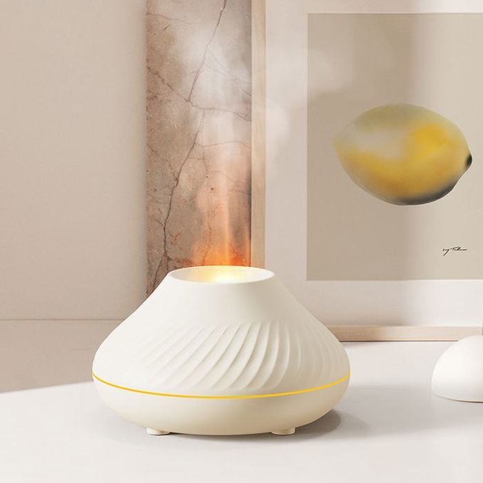 Humidificateur d'aromathérapie à flamme nordique, diffuseur d'arôme volcanique pour une ambiance unique.