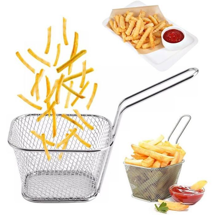Paniers à frire en acier inoxydable, mini panier pour frites, pour une friture pratique et saine.