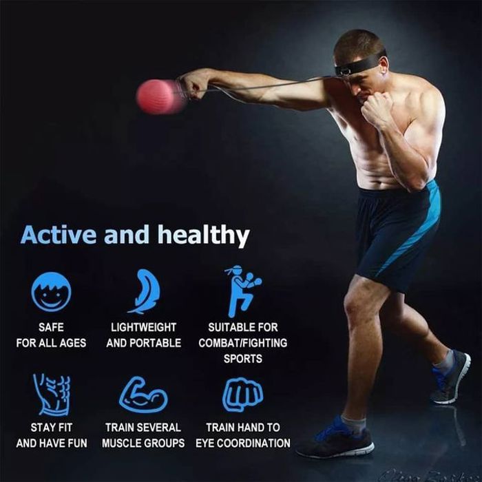 Balle réflexe portable avec bandeau, entraînement de boxe, Punch React.