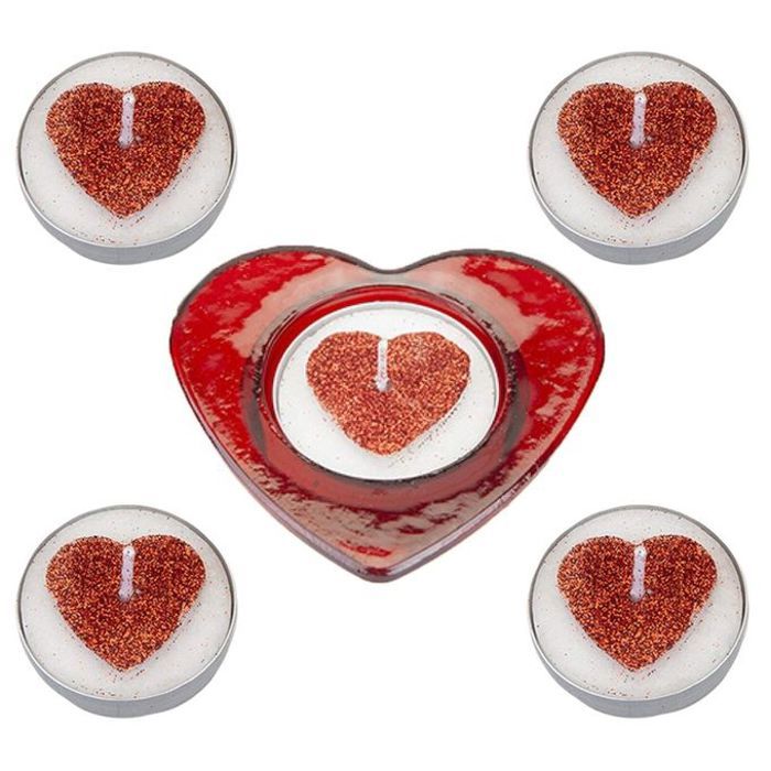 Lot de 7 bougies cœurs parfumées colorées, parfaites pour créer une ambiance romantique et parfumée.