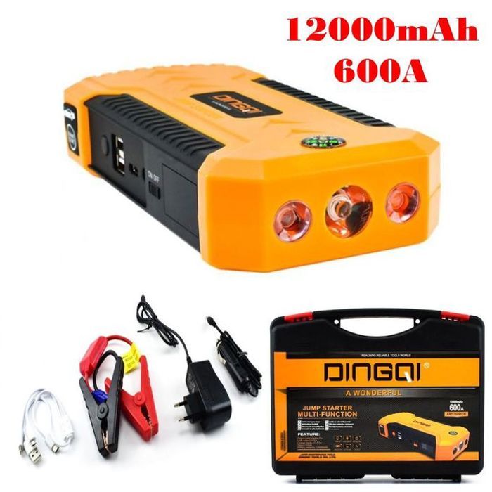 Démarreur de voiture pour diabétique, avec fonction de banque d'alimentation et chargeur de batterie d'urgence.