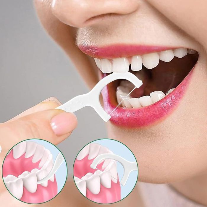 Lot de 50 fils dentaires pour soins bucco-dentaires, bâton de nettoyage pour dents, style cure-dents