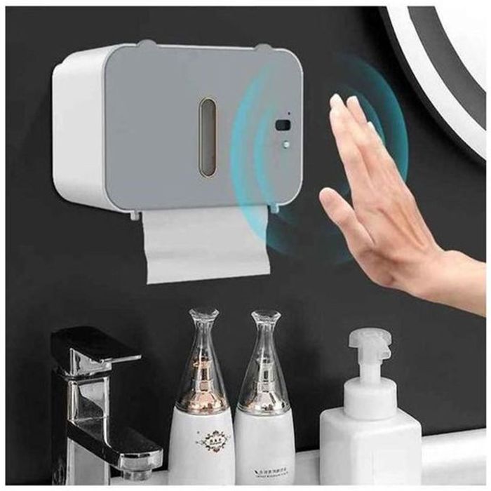Distributeur automatique de papier toilette mural, porte-papier hygiénique intelligent, boîte à mouchoirs sans poinçon