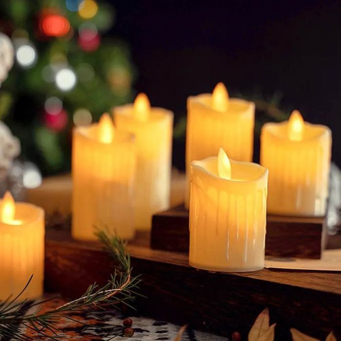 Lot de 4 bougies électroniques LED avec simulation de larmes, d'anniversaire et de mariage
