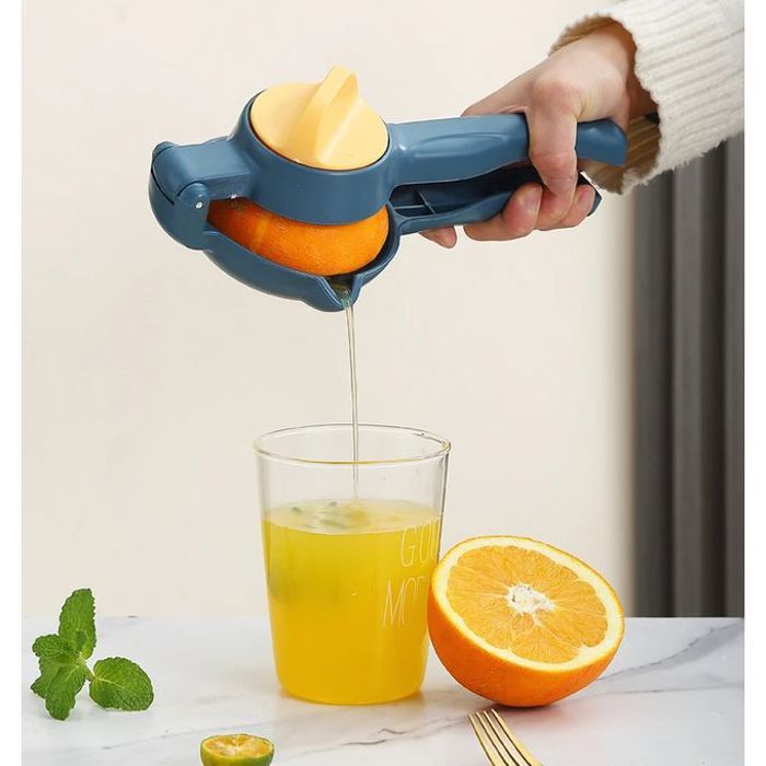 Presse-citron manuel portable, idéal pour séparer le jus de la pulpe des fruits.