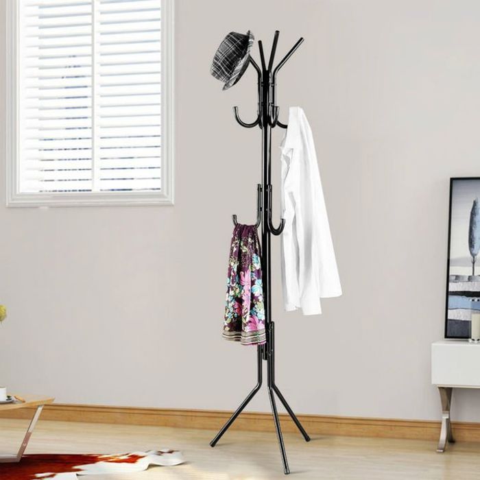 Porte-manteau d'entrée, porte-chapeau, 11 crochets pour veste, porte-parapluie