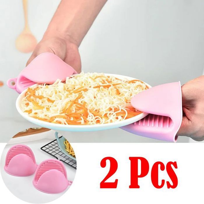 2 Gants en Silicone résistants à la chaleur, support de Pot, pince de cuisson