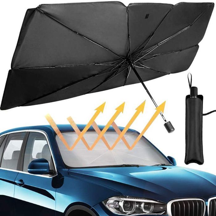 Pare-brise de voiture pliable, protection solaire intérieure, idéal pour protéger votre habitacle du soleil.