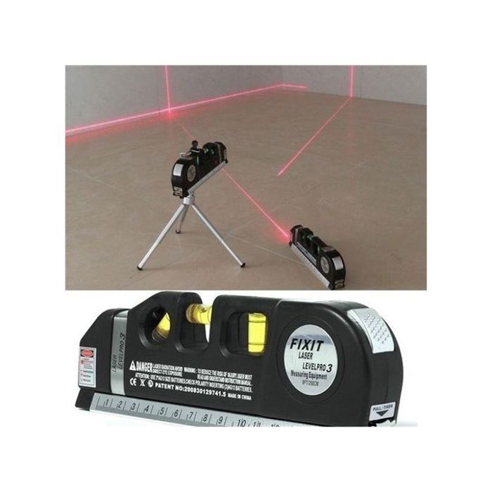 Inclinomètre, Règle horizontale de mesure de niveau laser, Fixit Laser Level Pro 3