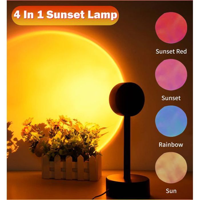 Lampe de projection de coucher de soleil, idéale pour créer une ambiance relaxante.