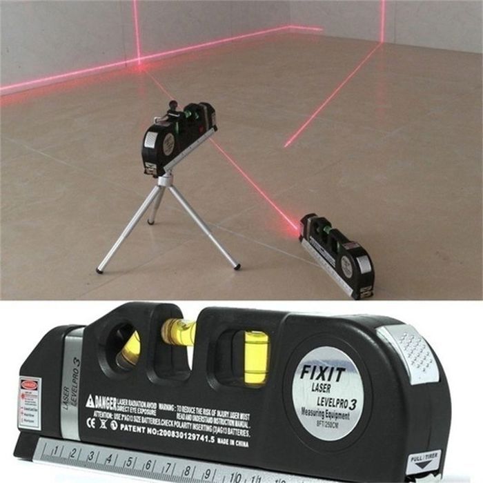 Règle horizontale de mesure de niveau laser, inclinomètre, Fixit Laser Level Pro 3