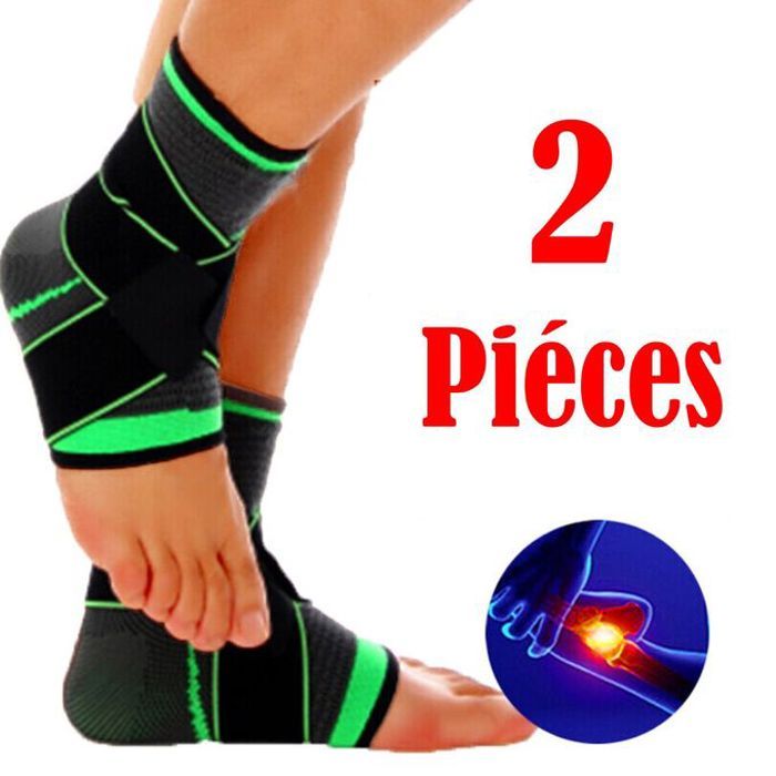 Pack de 2 Attaches de cheville avec sangle, Bande de protection ajustable, pour le Sport, la gymnastique