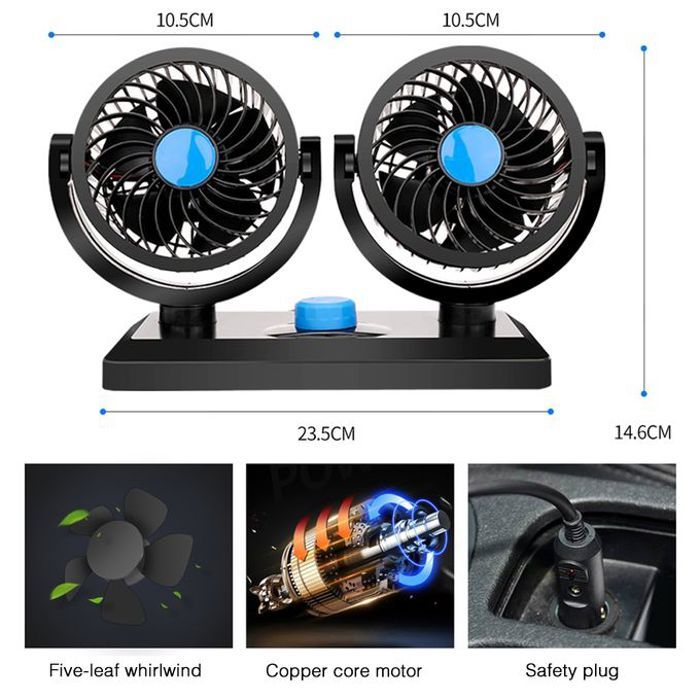 Ventilateur de voiture, accessoires de refroidissement de voiture