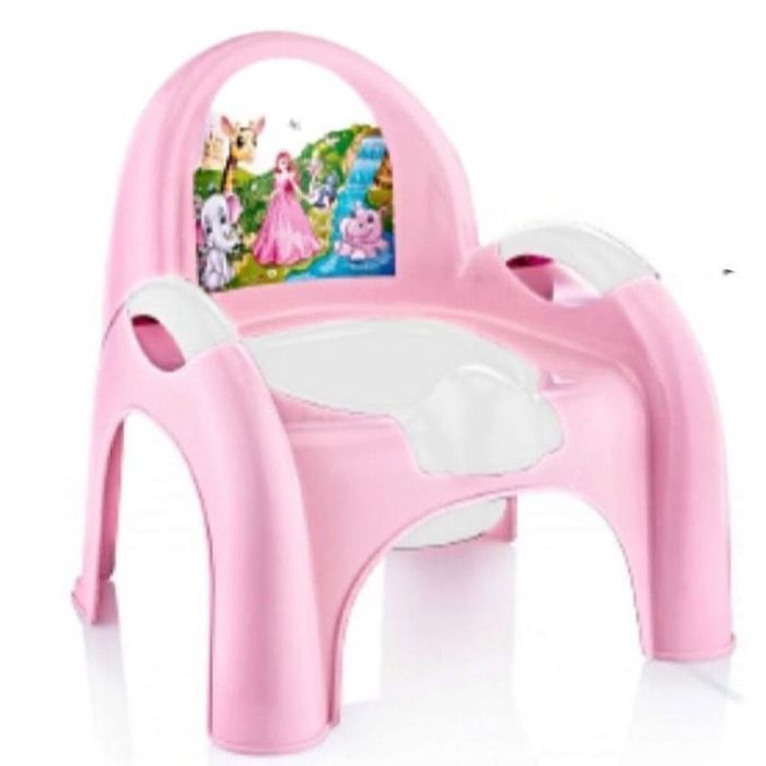 Pot de toilette pour bébé avec poignée antidérapante et soutien du dos.