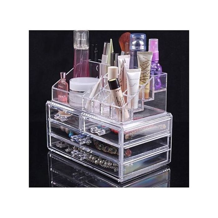 Boîte de Rangement Acrylique : Maquillage & Bijoux - 4 Tiroirs - Organisation & Style