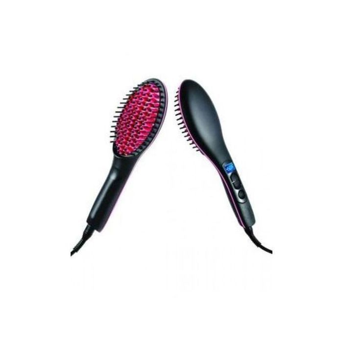 Brosse Lissante & Chauffante Céramique : Cheveux Lisses & Brillants en Minutes - Haute Qualité