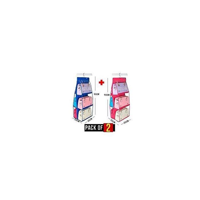 Sac de Rangement Transparent - AS SEEN ON TV - Pack de 2 - Pliable - Transparent - Gain de Place