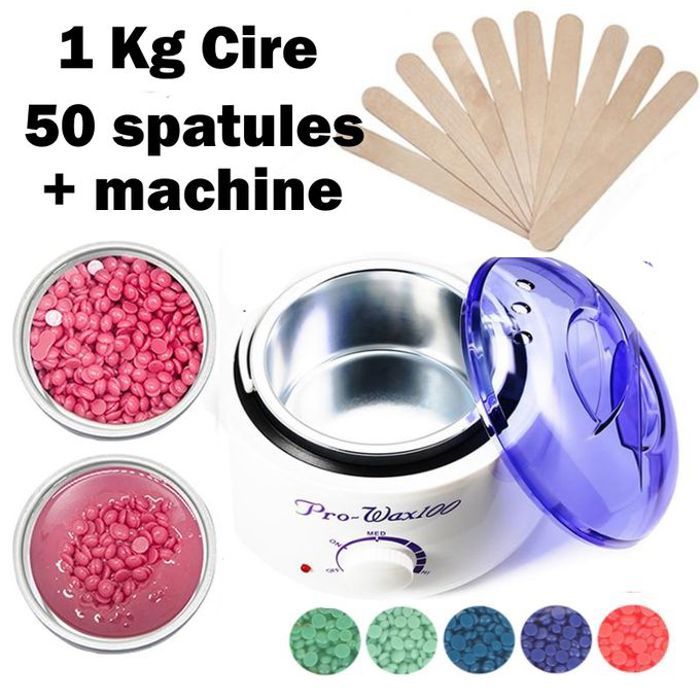 Pro Wax Pack Machine : Cire Chaude Professionnelle + Cire & Spatules