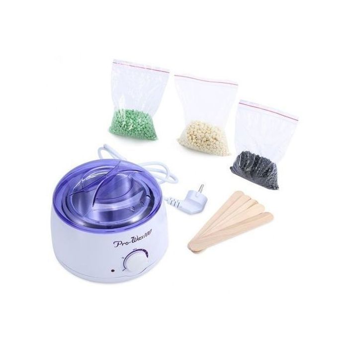 Ensemble Épilation Complet : Appareil Chauffe-Cire Pro Wax + Cire + Spatules - Prêt à Utiliser