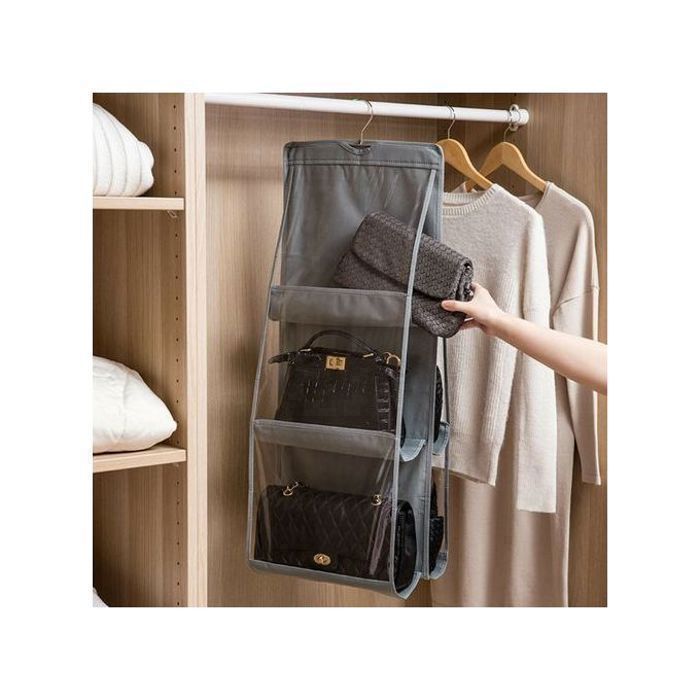 Organisateur Sacs à Main - Non spécifié - Rangement Suspendu - 6 Compartiments - Anti-Poussière - Pliable