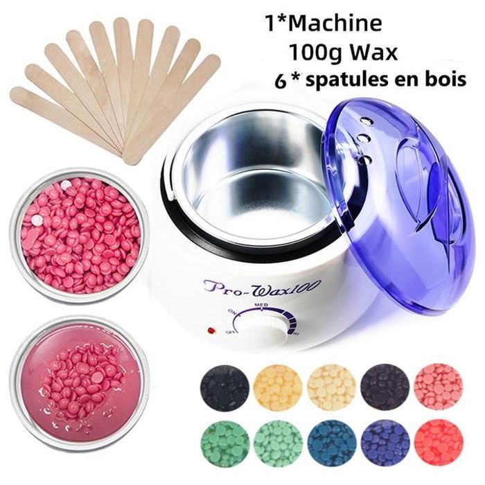 Pack Épilation Complet : Chauffe-Cire Pro Wax + Cire + Spatules - Prêt à l'emploi