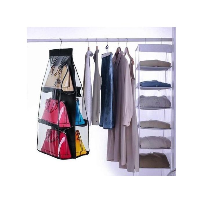 Organisateur Sacs à Main - GENERIC - 6 Poches - Rangement Pratique - Anti-Poussière - Transparent