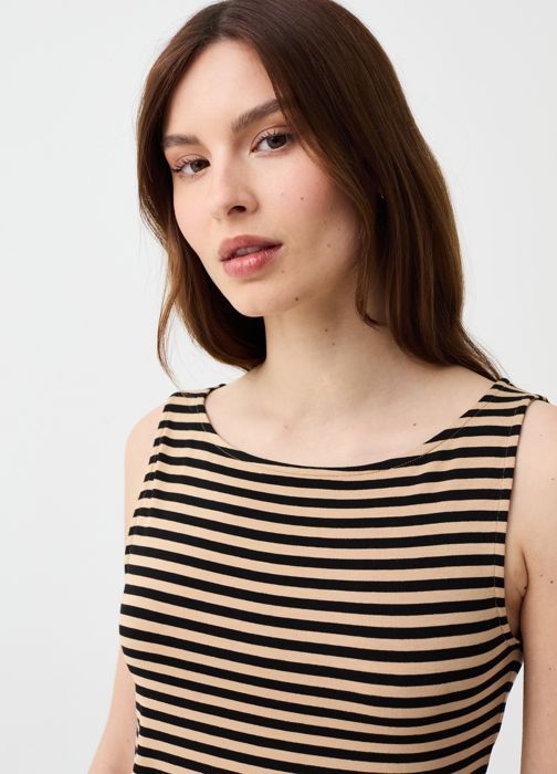 TANK TOP Y/D LARK - Black/Beige