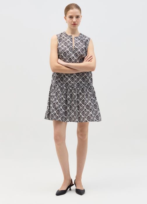 Robe - OVS HOUSEBRAND - DRS565 - Noir/Blanc - 100% Coton - Femme