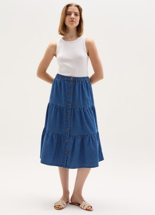 DENIM SKIRT  MEDIUM BLUE - Denim