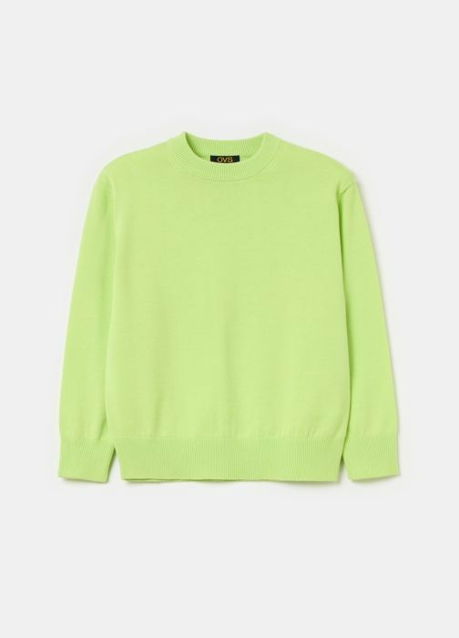JUMPER ROUND DARK BLUE- Lime Green