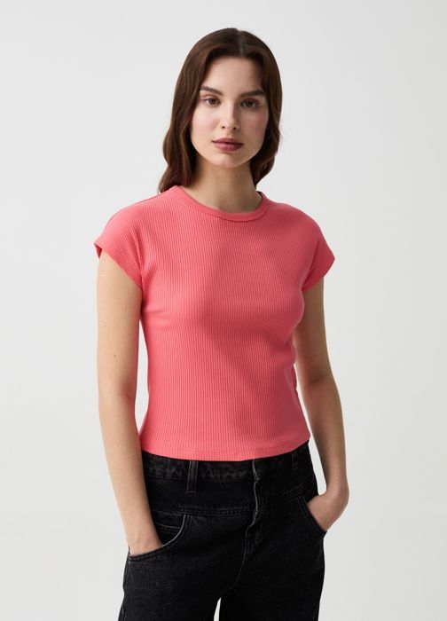 T-shirt - OVS HOUSEBRAND - BANANA - Coral Pink - 94% COTTON - Manches courtes