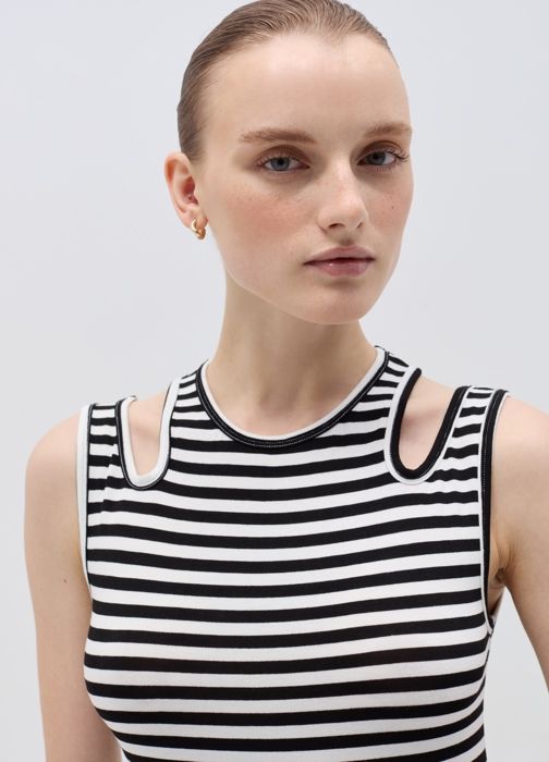 Tank Top Y/D NERO/BIANCO - Blanc et Noir