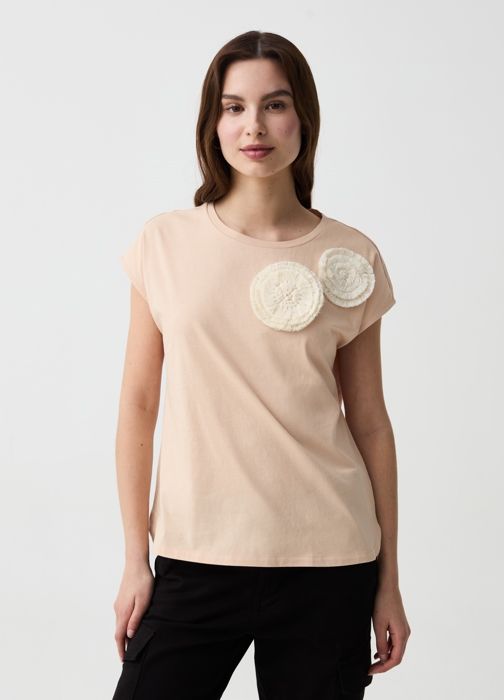 T-shirt - OVS HOUSEBRAND - Baby Pink - Manches kimono - 100% Coton - Femme