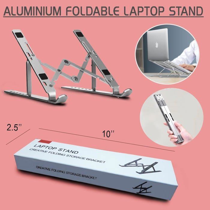 Support pliable pour ordinateur Portable Mac et PC, en Aluminium, Support Antidérapant