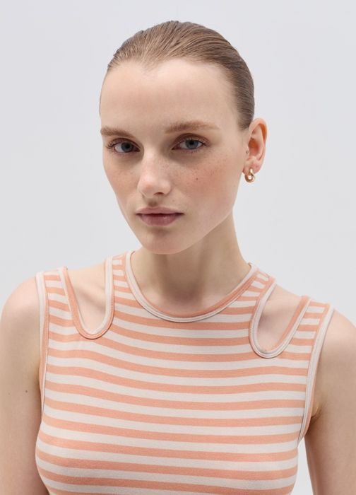 TANK TOP Y/D NERO/BIANCO - White/Orange