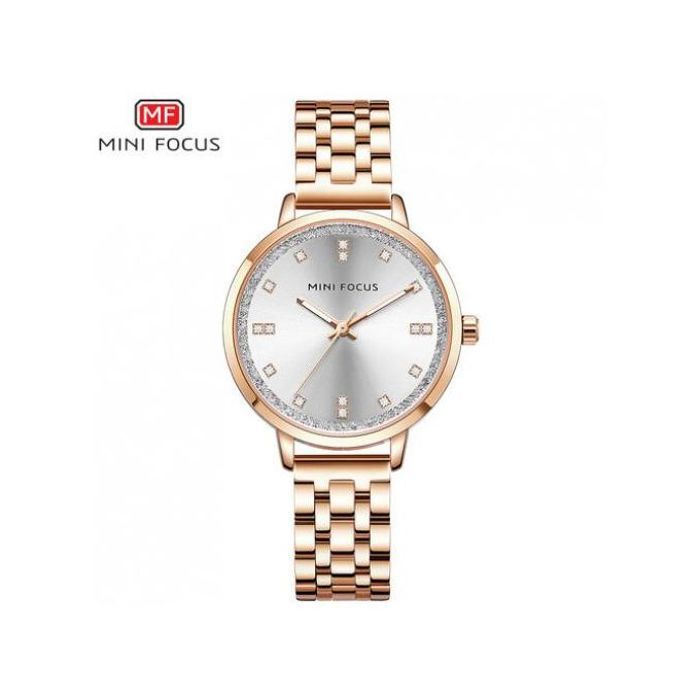 Mini Focus Montre Femme Acier Inoxydable Marque Supérieure avec Boîte et Sac Cadeau - 0047