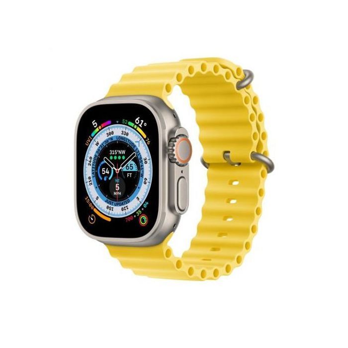 Bracelet Silicone Jaune - Compatible Apple Watch 38/40/41mm - Series 1 à 8, SE et Ultra