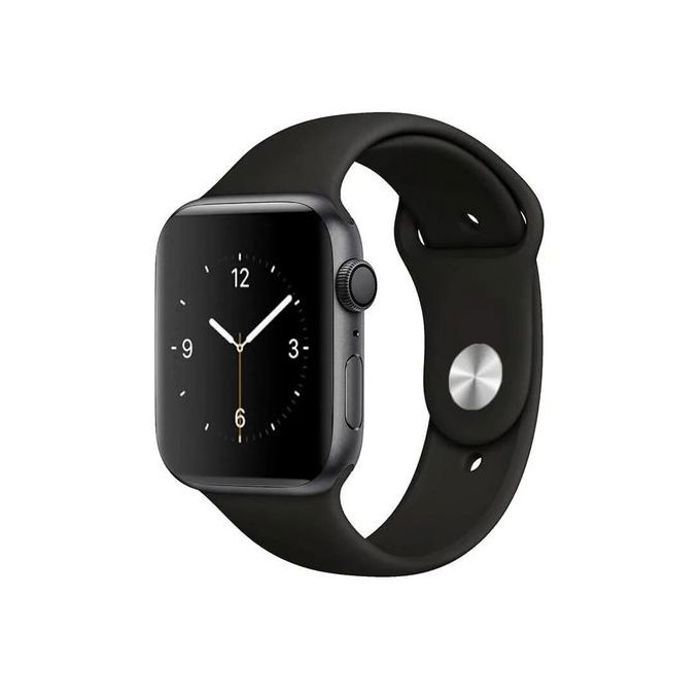 Bracelet Silicone Noir - Compatible Apple Watch 42/44/45mm - Series 1 à 8, SE et Ultra