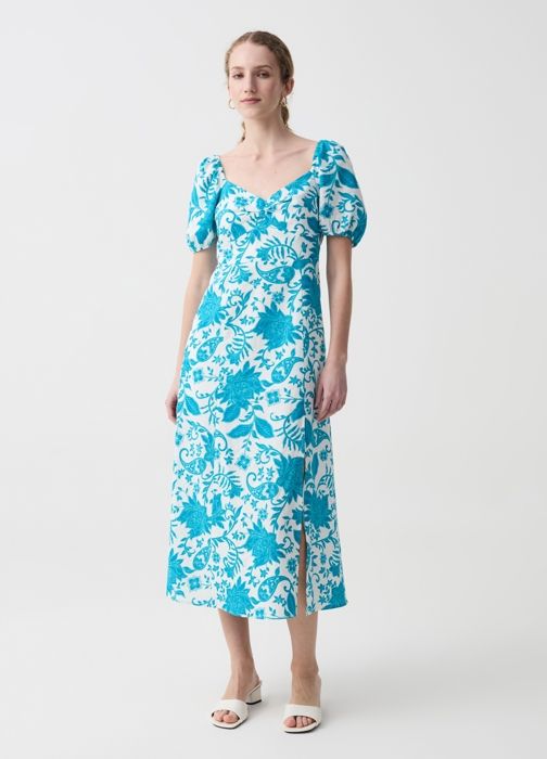 Tissu en lin multicolore - OVS HOUSEBRAND - Blanc/Bleu clair - Pour femme - Adulte